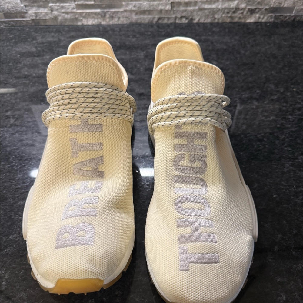 Adidas Pharrell Williams NMG PRD (breathe)(Thoughts) cream sneakers.